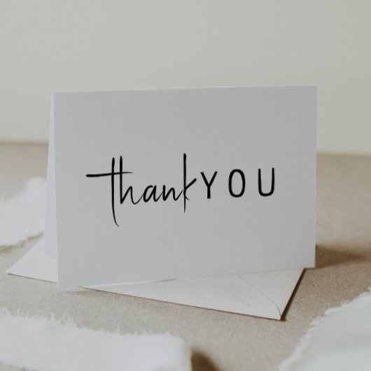 Eenvoudig modern neutraal Baby shower gevouwen Bedankkaart