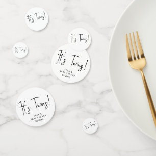 Eenvoudig Modern Neutraal Baby shower Het is Tweel Confetti