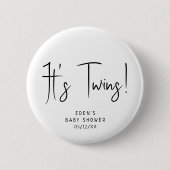 Eenvoudig Modern Neutraal Baby shower Het is Tweel Ronde Button 5,7 Cm (Voorkant)
