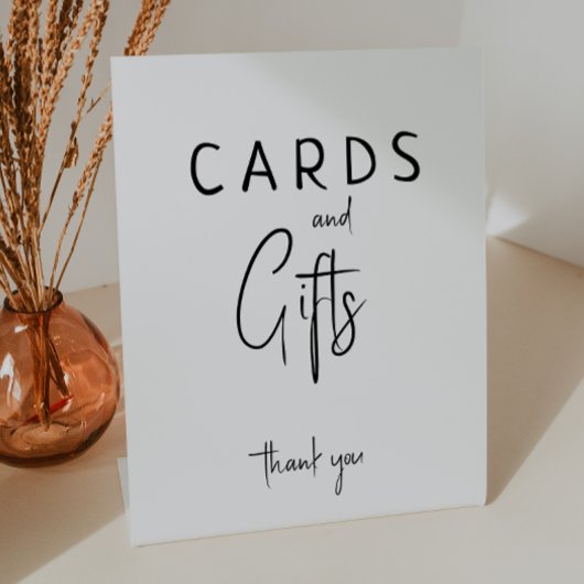 Eenvoudig Modern Neutraal Baby shower Kaarten en g Reclamebord Met Voetstuk