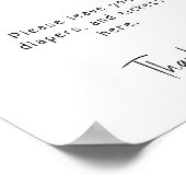 Eenvoudig Modern Neutraal Baby shower Luier Raffle Poster (Hoek)