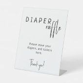 Eenvoudig Modern Neutraal Baby shower Luier Raffle Reclamebord Met Voetstuk (Voorkant)