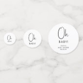 Eenvoudig Modern Neutraal Baby shower Oh Baby Confetti (Voorkanten)