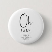 Eenvoudig Modern Neutraal Baby shower Oh Baby Ronde Button 5,7 Cm (Voorkant)