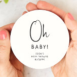 Eenvoudig Modern Neutraal Baby shower Oh Baby! Ronde Kartonnen Onderzetter<br><div class="desc">Vier je kleintje met ons eenvoudige, moderne, neutrale baby shower op een rond onderzetter van baby, met een minimalistisch zwart-wit ontwerp dat modern en is. Met zijn strakke, boho-geïnspireerde esthetiek is de hedendaagse, genderneutrale sfeer ideaal voor het verwelkomen van een babyjongen of meisje in elk seizoen - of het nu...</div>