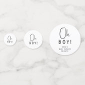 Eenvoudig Modern Neutraal Baby shower Oh Boy Confetti (Voorkanten)