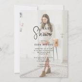 Eenvoudig Modern Neutraal Baby shower Vervaagde Fo Kaart (Voorkant)