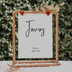 Eenvoudig Modern Neutraal Baby shower Voorkeur Tek Poster