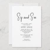 Eenvoudig Modern Neutraal Baby Sip en zie Douche Kaart (Voorkant)