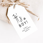 Eenvoudig Modern Neutraal Het is een Boy Baby show Cadeaulabel