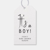 Eenvoudig Modern Neutraal Het is een Boy Baby show Cadeaulabel (Voorkant)