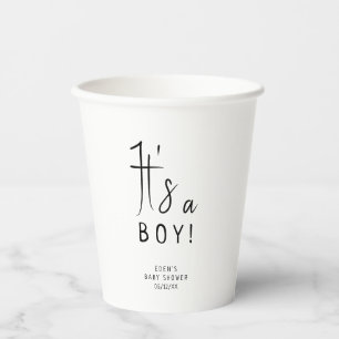 Eenvoudig Modern Neutraal Het is een Boy Baby show Papieren Bekers