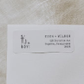 Eenvoudig modern neutraal Het is een jongen terug  Etiket