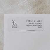 Eenvoudig modern neutraal Het is een meisje terug  Etiket