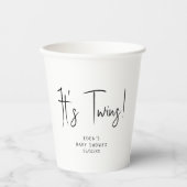 Eenvoudig Modern Neutraal Het is een Tweeling! Bab Papieren Bekers (Voorkant)