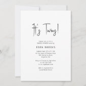 Eenvoudig Modern Neutraal Het is Twins Baby shower Kaart (Voorkant)