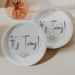 Eenvoudig Modern Neutraal Het is Twins Baby shower Papieren Bordje<br><div class="desc">Vier je kleintje met onze eenvoudige, moderne, neutrale papieren borden met een tweelingkleurig baby shower, met een minimalistisch zwart-wit ontwerp dat modern en is. Met zijn strakke, boho-geïnspireerde esthetiek is de hedendaagse, genderneutrale sfeer ideaal voor het verwelkomen van een babyjongen of meisje in elk seizoen - of het nu herfst,...</div>