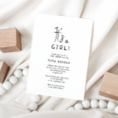 Eenvoudig modern neutraal is een meisje! Baby Show Kaart