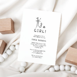 Eenvoudig modern neutraal is een meisje! Baby Show Kaart