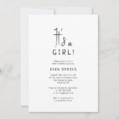 Eenvoudig modern neutraal is een meisje! Baby Show Kaart (Voorkant)