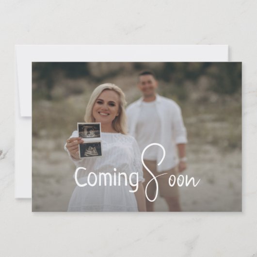 Eenvoudig Modern Neutraal Komt Binnenkort Zwangers Aankondiging (Voorkant)