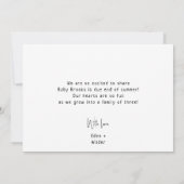 Eenvoudig Modern Neutraal Komt Binnenkort Zwangers Aankondiging (Achterkant)