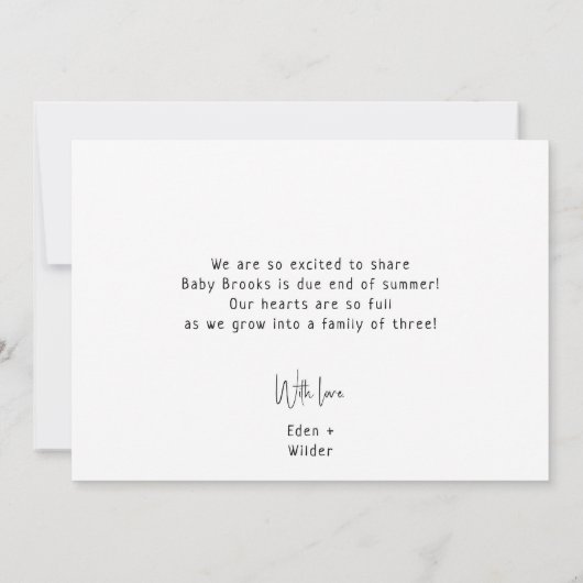 Eenvoudig Modern Neutraal Komt Binnenkort Zwangers Aankondiging (Achterkant)