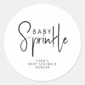 Eenvoudig Modern Neutral Baby Sprinkle Favoriet Ronde Sticker (Voorkant)