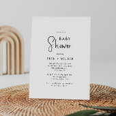 Eenvoudig Modern Neutral Couples Baby shower Kaart