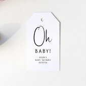 Eenvoudig Modern Neutral Oh Baby! Baby Shower Cadeaulabel