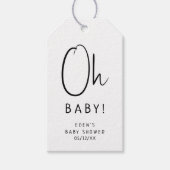 Eenvoudig Modern Neutral Oh Baby! Baby Shower Cadeaulabel (Voorkant)