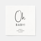 Eenvoudig Modern Neutral Oh Baby shower servetten (Voorkant)