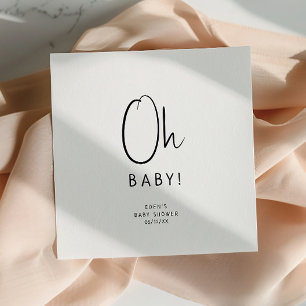 Eenvoudig Modern Neutral Oh Baby shower servetten