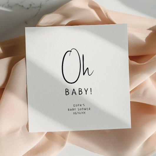 Eenvoudig Modern Neutral Oh Baby shower servetten