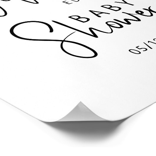 Eenvoudig Modern Neutral Welcome Baby shower Poster (Hoek)