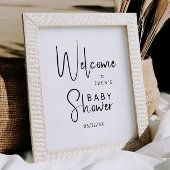 Eenvoudig Modern Neutral Welcome Baby shower Poster