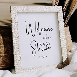 Eenvoudig Modern Neutral Welcome Baby shower Poster