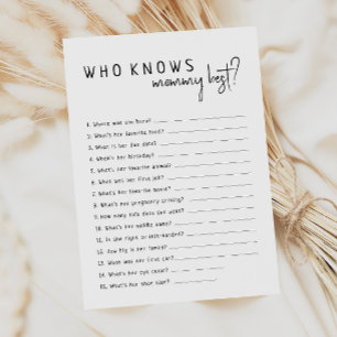 Eenvoudig Modern Neutral Wie kent mama beste Kaart