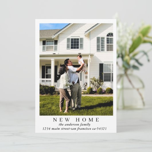 Eenvoudig Modern Nieuw Home Foto Verhuisadres Aankondiging (Staand voorkant)