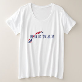 Eenvoudig Modern Noors Letter Vlag Souveni Grote Maat T-shirt