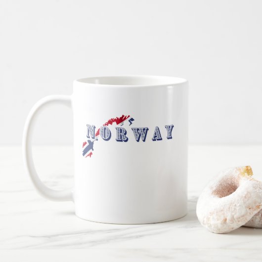Eenvoudig Modern Noors Letter Vlag Souveni Koffiemok (Met donut)