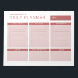Eenvoudig modern Notitieblok voor een professionel<br><div class="desc">Schrijf uw dagelijkse taken,  planning en afspraak met deze coole en eenvoudige dagelijkse planner in een  roze kleurenschema. Perfect als cadeau voor een vriend,  collega,  medewerker of klasgenoot.</div>