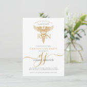 Eenvoudig Modern Nurse Graduation Party Gold Scrip Kaart (Staand voorkant)