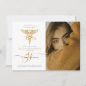 Eenvoudig Modern Nurse Graduation Party Gold Scrip Kaart (Voorkant)
