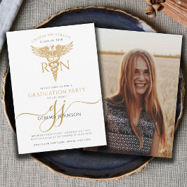 Eenvoudig Modern Nurse Graduation Party Gold Scrip Kaart
