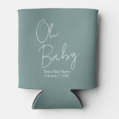Eenvoudig Modern Oh Baby Sage Groen Baby shower Blikjeskoeler (Voorkant)