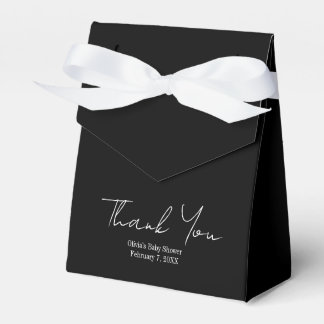 Eenvoudig Modern Oh Baby Zwart-wit Baby shower Bedankdoosjes