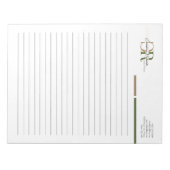 Eenvoudig Modern Olijfgroen Goud Monogram gevoerd Notitieblok (Voorkant)