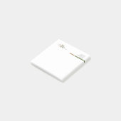 Eenvoudig Modern Olijfgroen Goud Monogram Post-it® Notes (Schuin)
