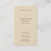 Eenvoudig Modern Ontwerp Elegant Beige Sjabloon Ko Visitekaartje (Voorkant)